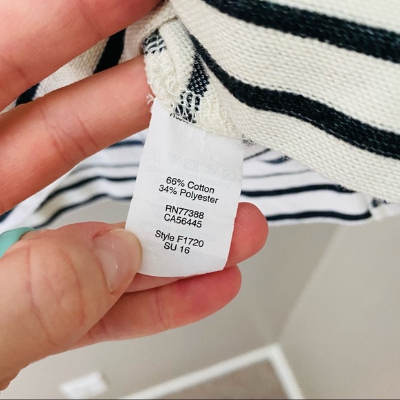 Madewell Striped Lace-Up Top Black/White Sz Small - Picture 9 of 9